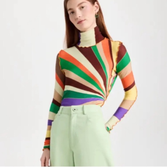 Siedre‎ Cody Graphic Print High Neck Top In Multicolor Size Small - Picture 2 of 16